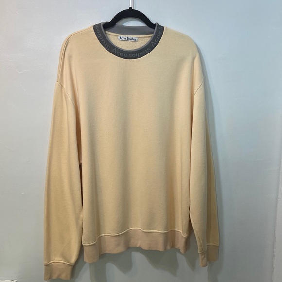 Acne Light Tan Crewneck Sweater for Men - Picture 1 of 10